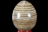 Polished, Banded Aragonite Egg - Morocco #98427-1